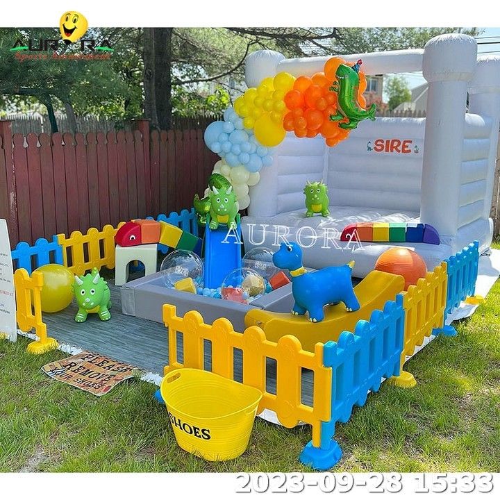 Красные наружные мягкие игровые комплексы игровой площадки с надувным подскакивающим замком для детей